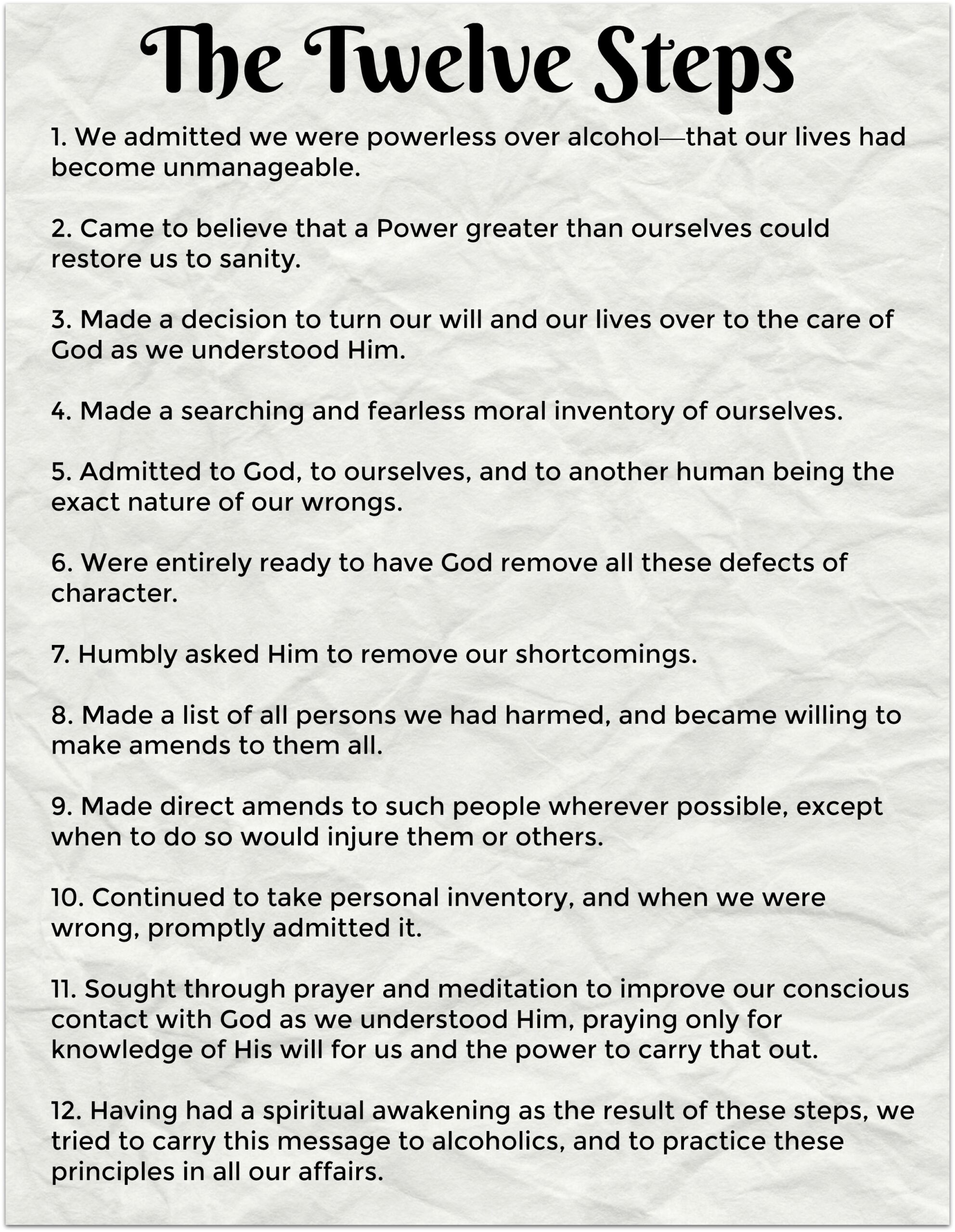 12 Step Worksheet Questions Free Download amp amp Print 12 