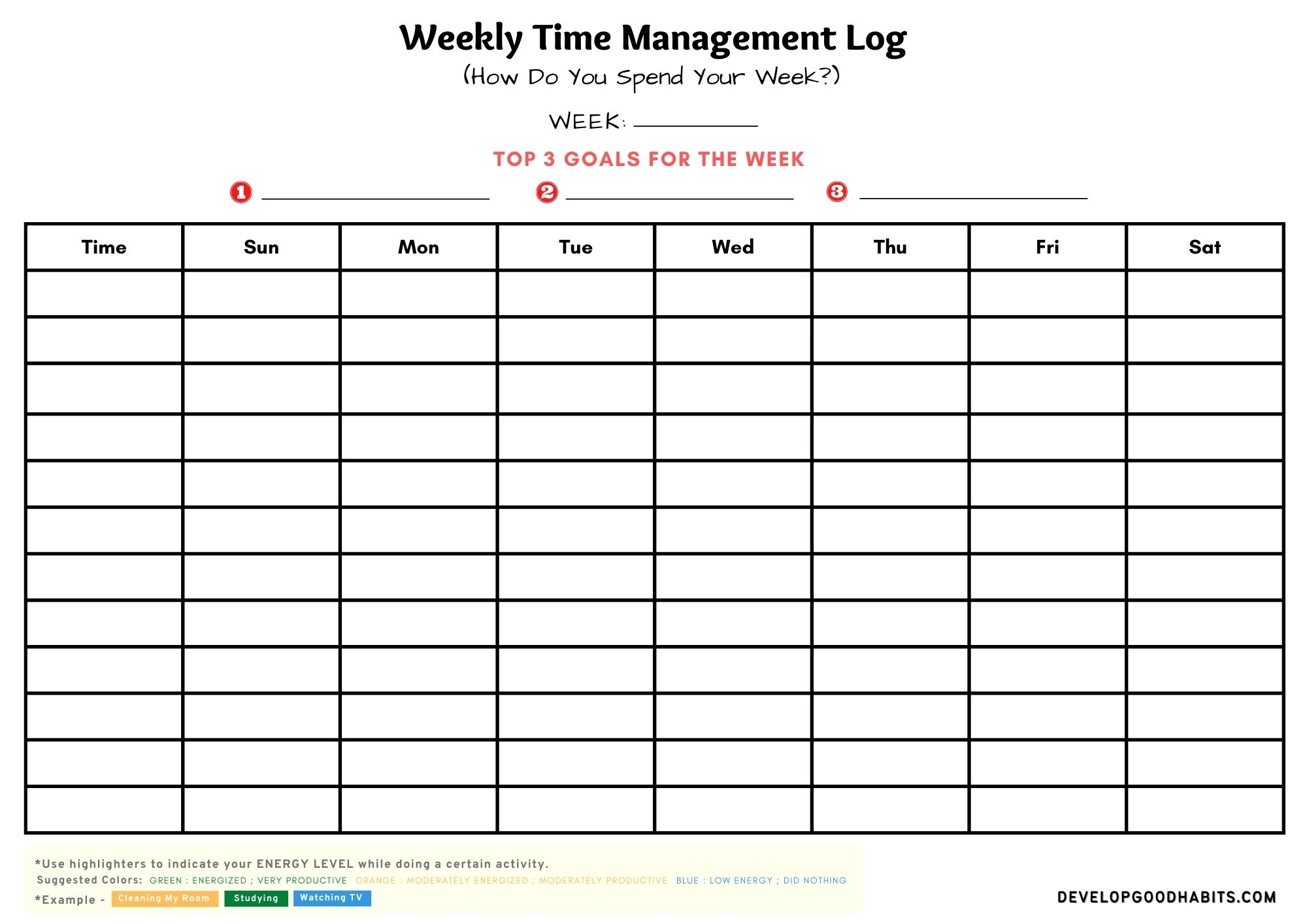 12 Time Management Worksheet For Students amp Adults Develop Good 