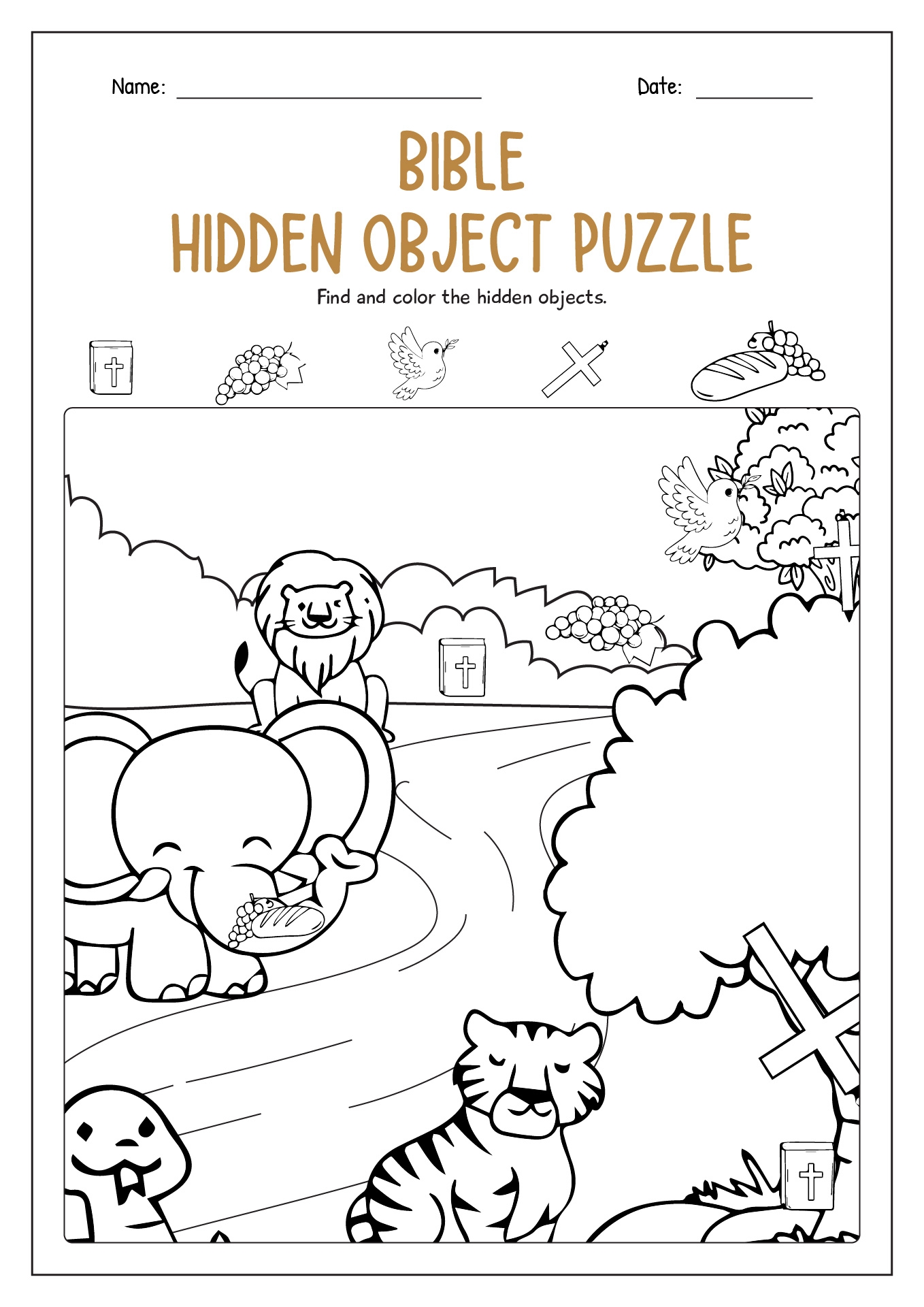 Free Printable Bible Hidden Object Puzzles