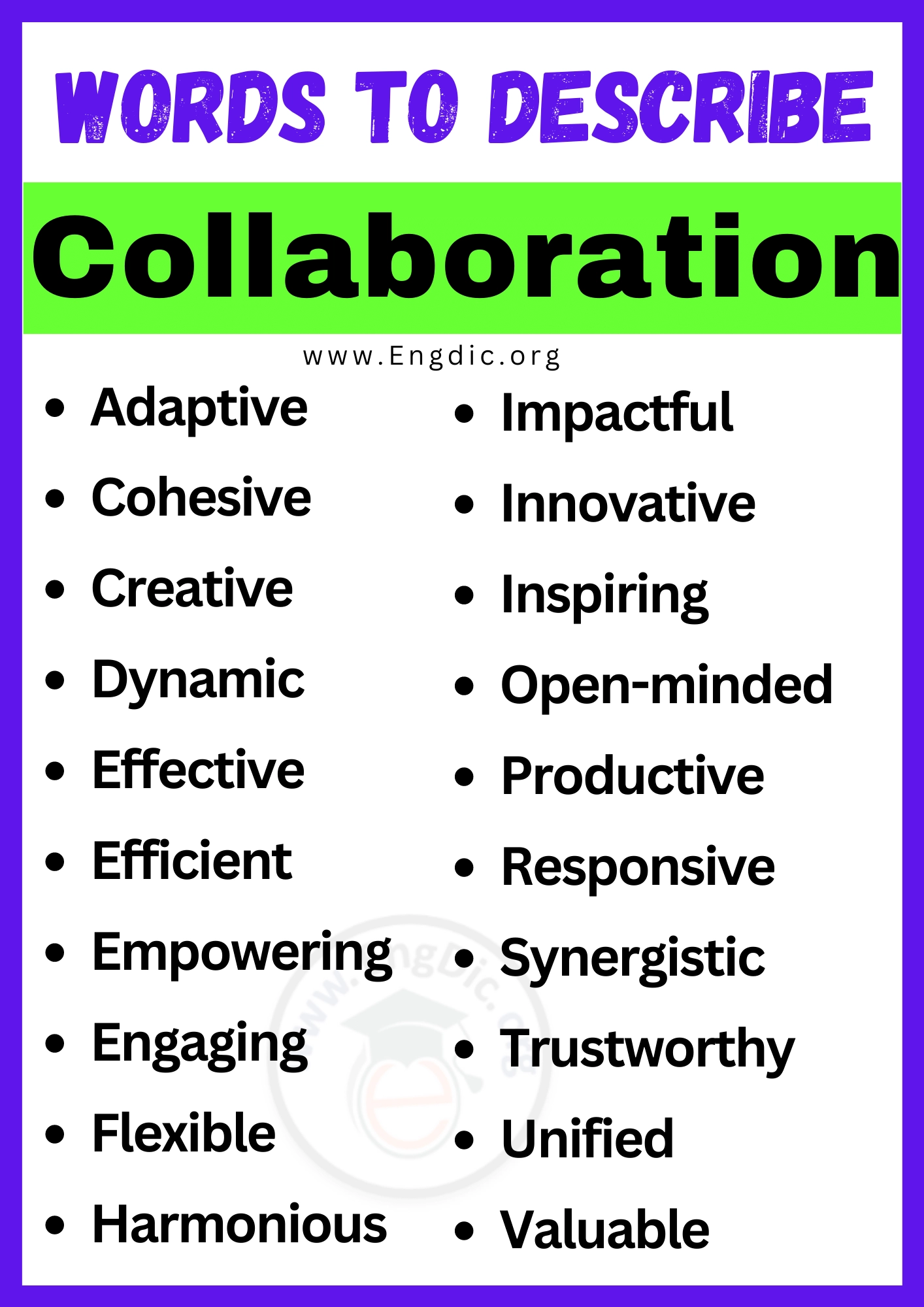 20 Best Words To Describe Collaboration Adjectives For 