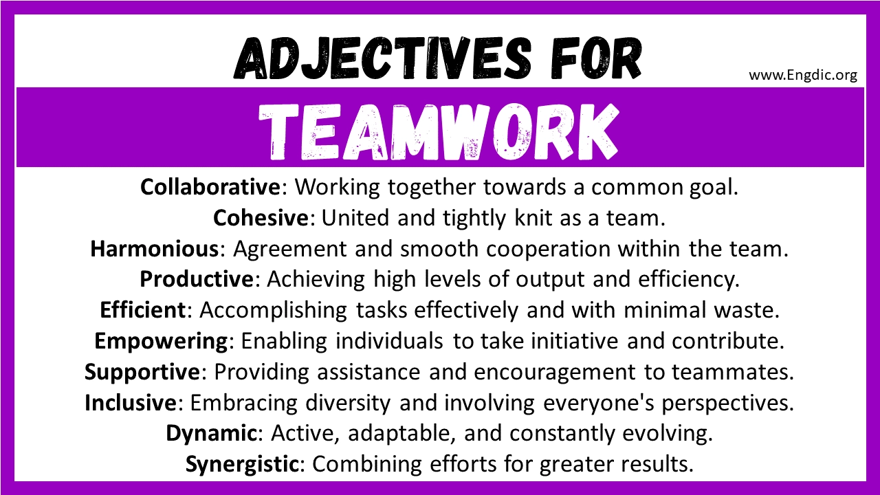 20 Best Words To Describe Teamwork Adjectives For Teamwork EngDic