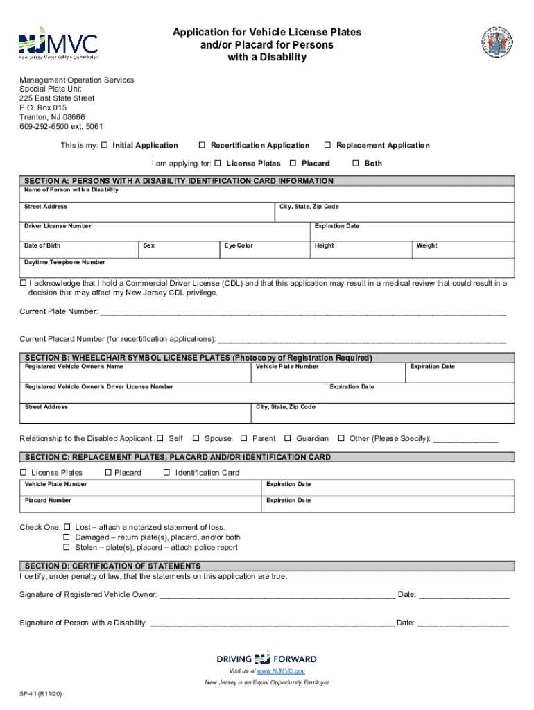 Printable Form For Handicap Parking Permit