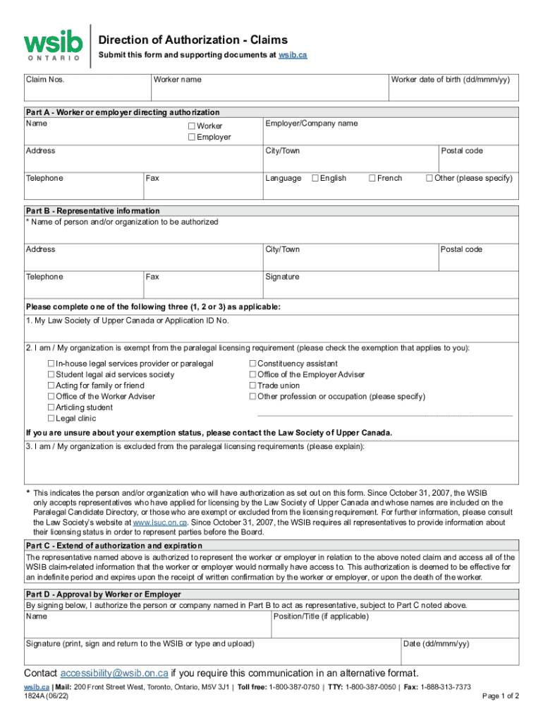 Printable Form 7 Wsib Ontario