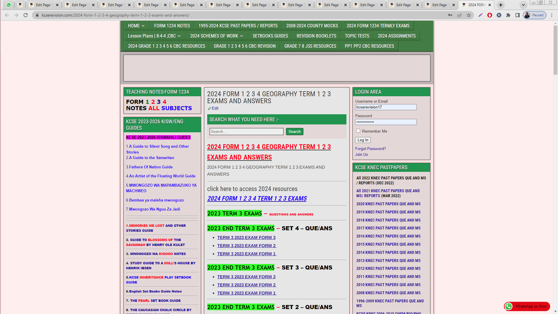 2024 FORM 1 2 3 4 HISTORY TERM 1 2 3 EXAMS AND ANSWERS KCSE REVISION