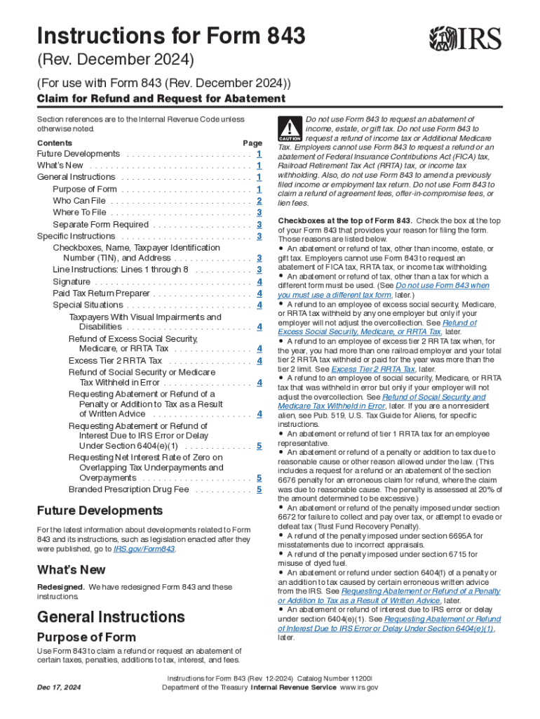 Irs Form 843 Printable Fillable
