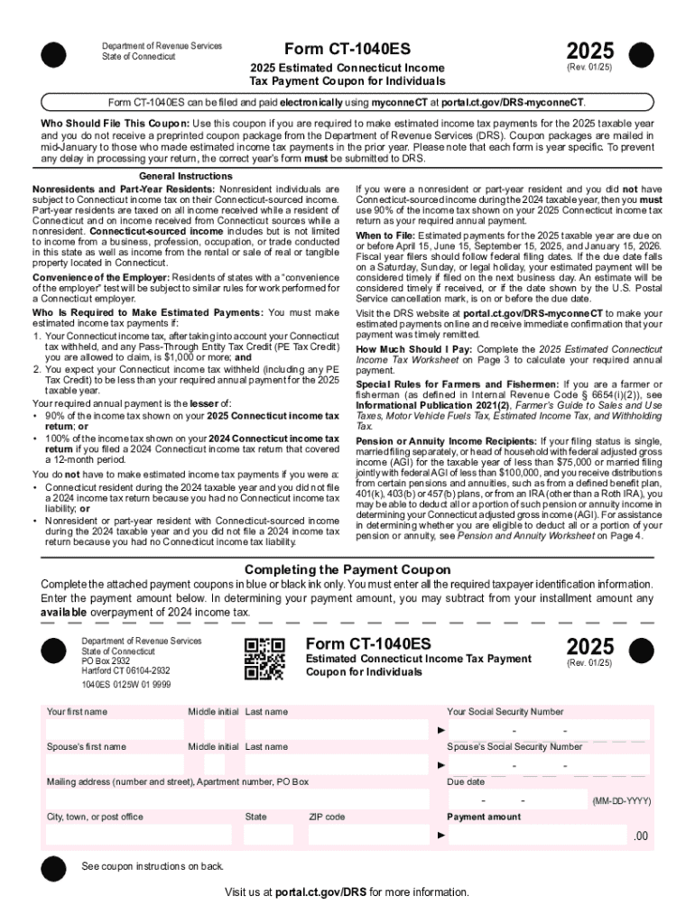 2025 Form CT DRS CT 1040ES Fill Online Printable Fillable Blank 