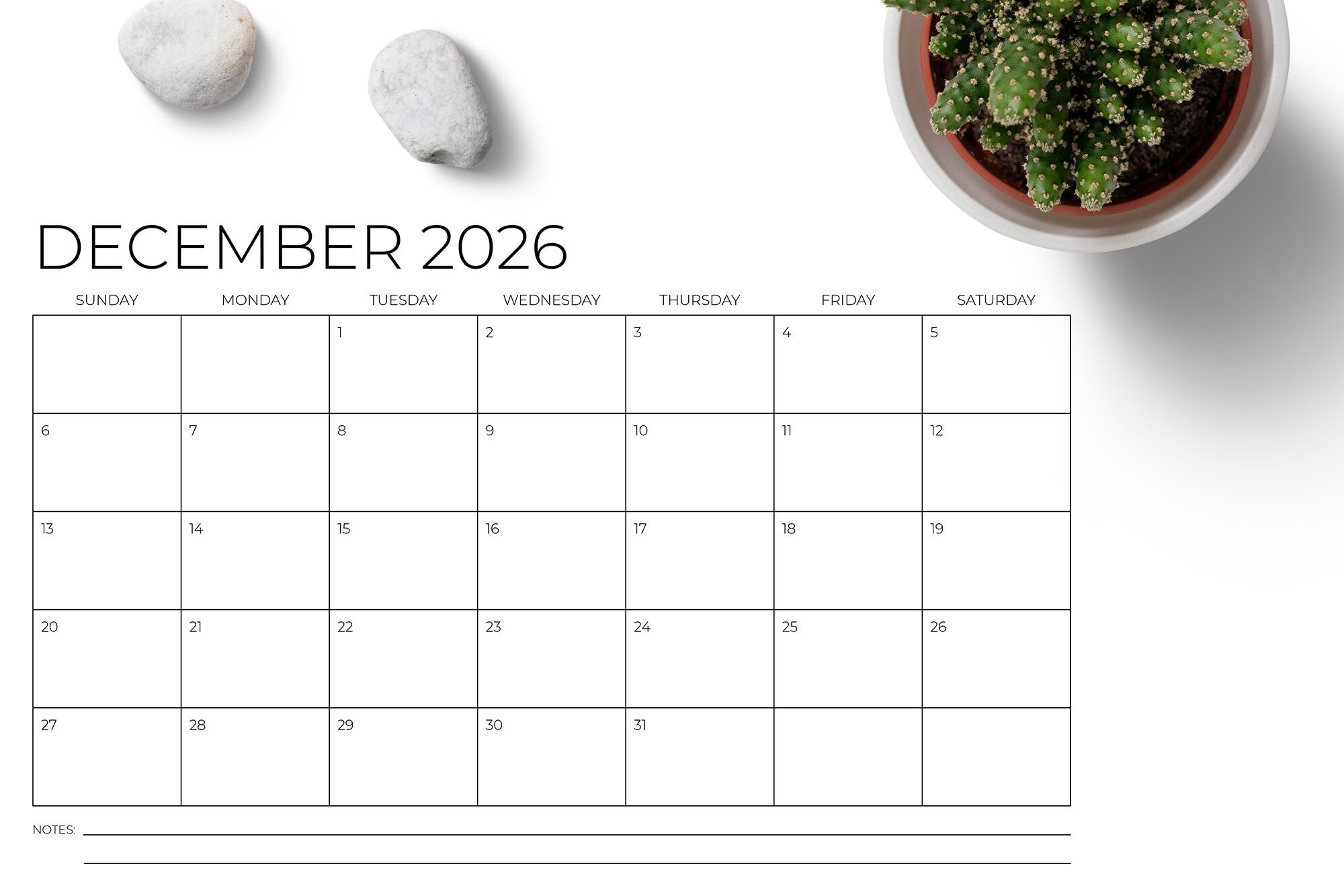 2026 11x17 Calendar Template By Running With Foxes TheHungryJPEG