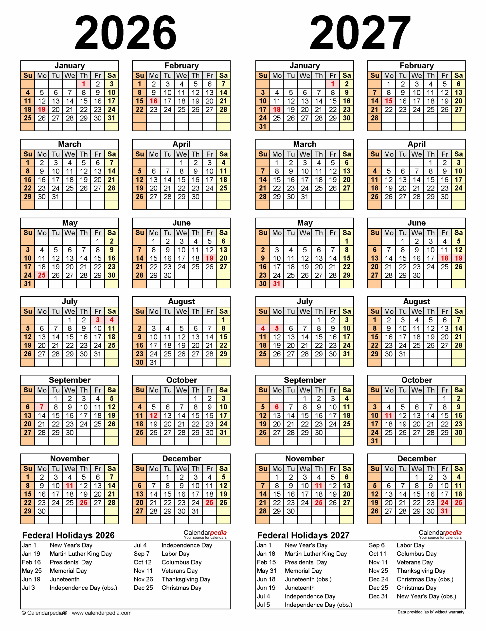 2026 2027 Two Year Calendar Free Printable PDF Templates 2026 2027 Two Year Calendar Free Printable PDF Templates