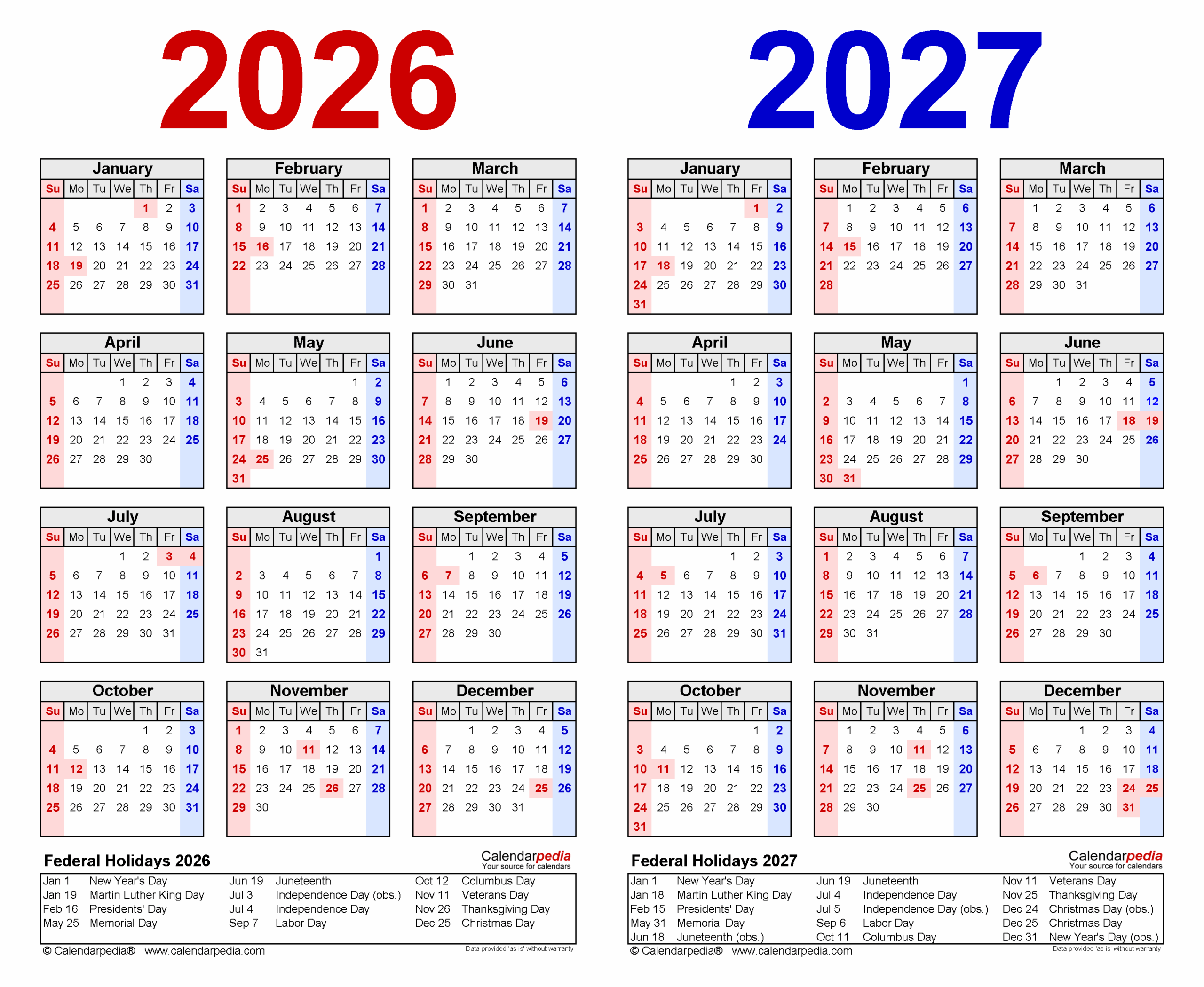2026 2027 Two Year Calendar Free Printable PDF Templates 2026 2027 Two Year Calendar Free Printable PDF Templates