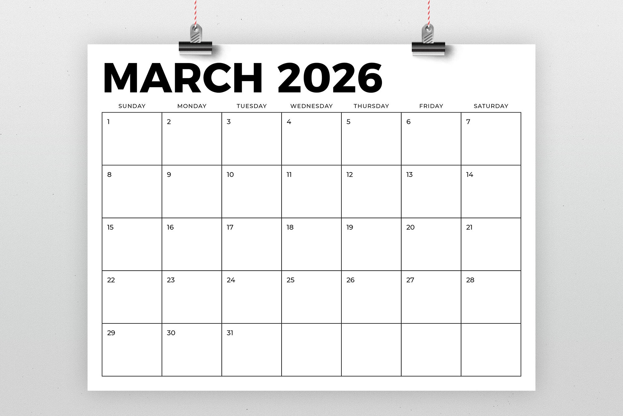 2026 Calendar Printable And Blank