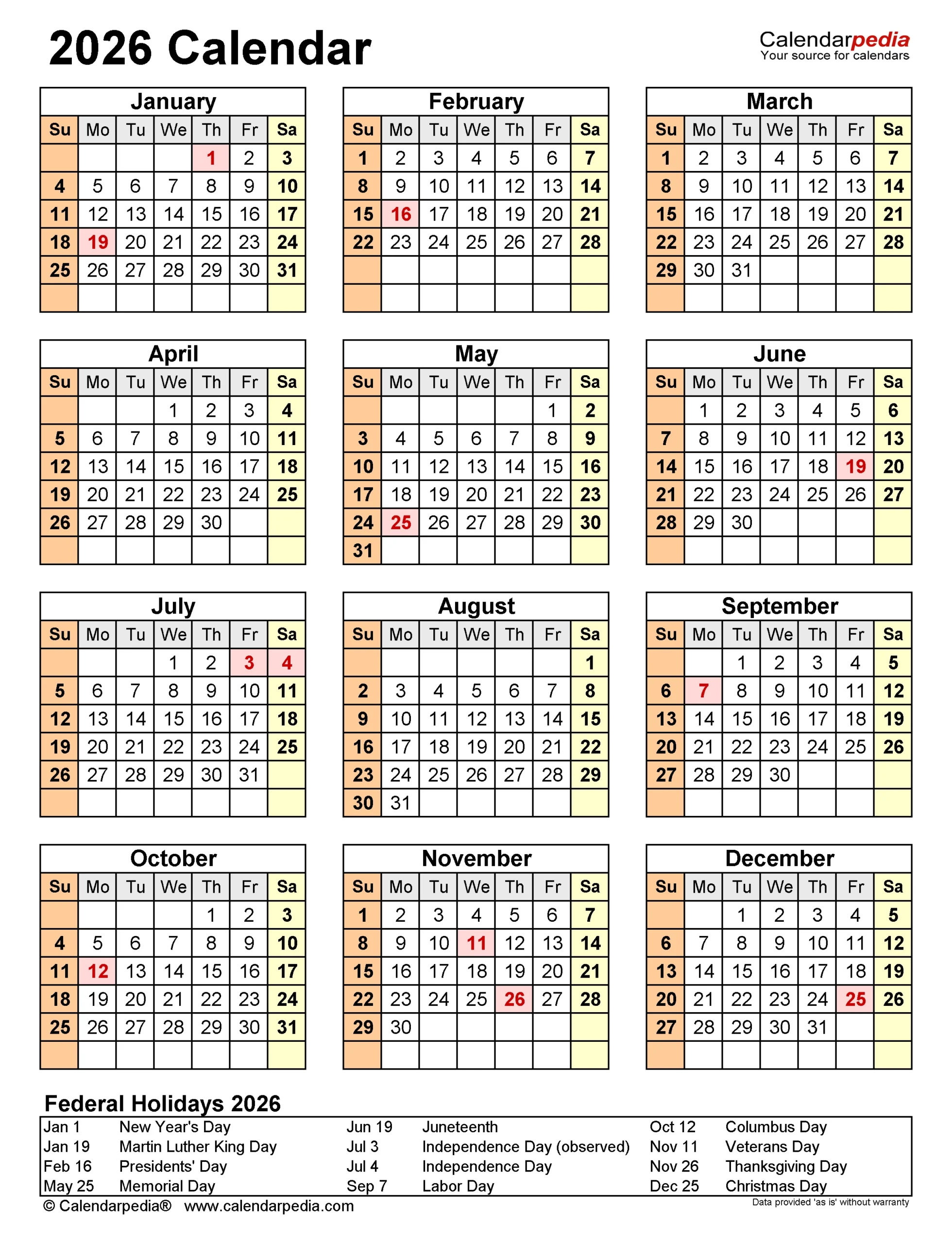 2026 Full Calendar School Academic Calendar