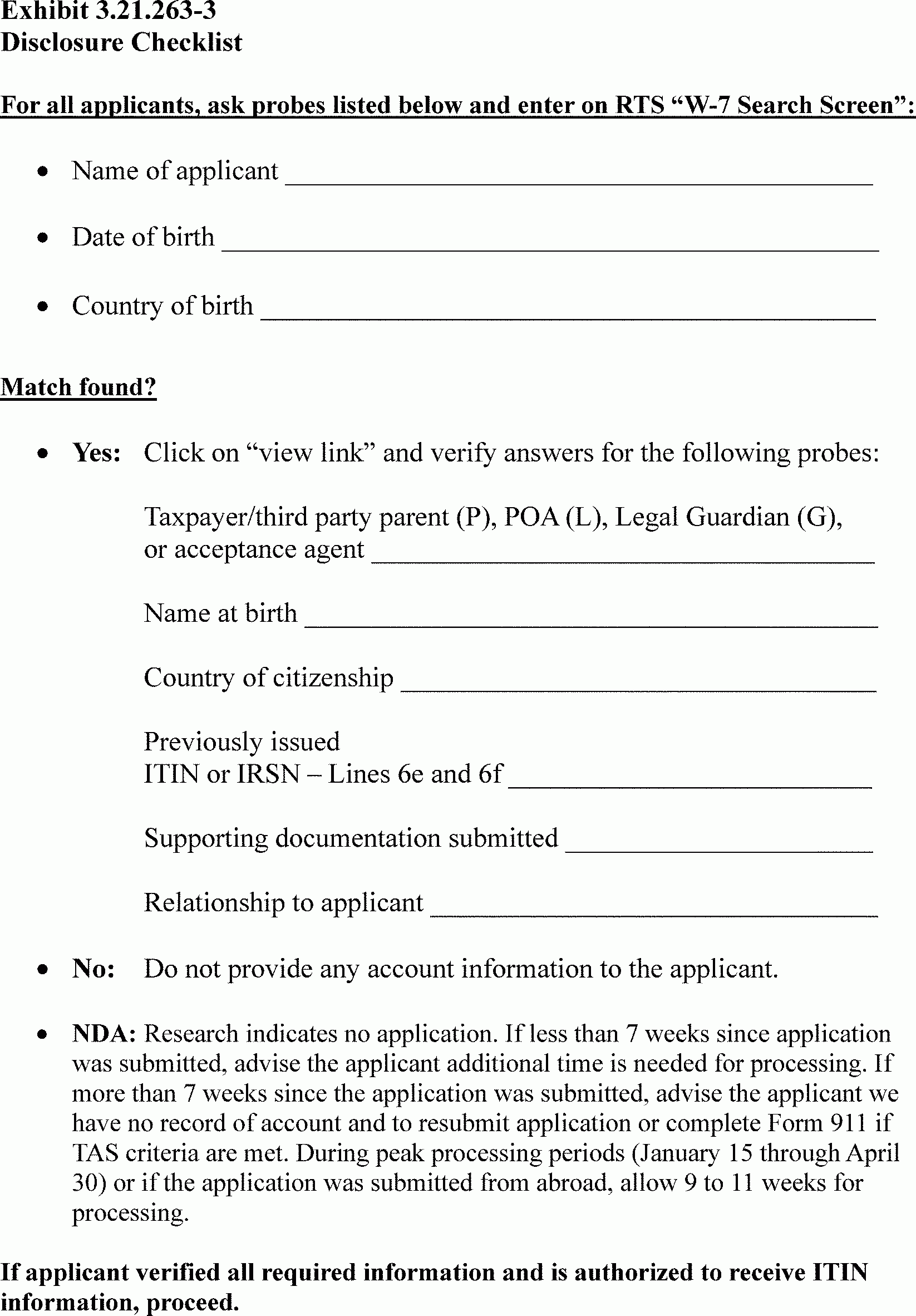 W7 Form 2026 Printable