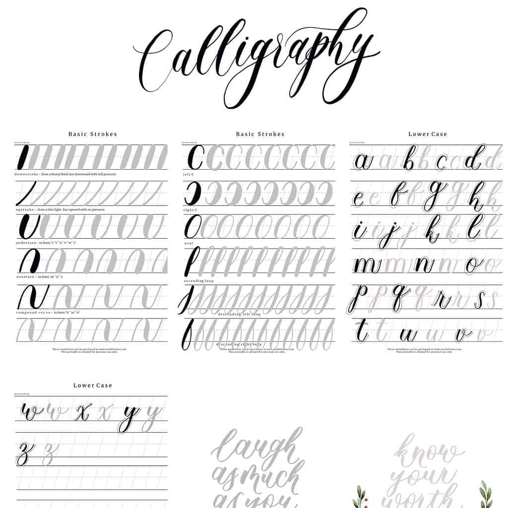 Hand Lettering Printable Worksheets