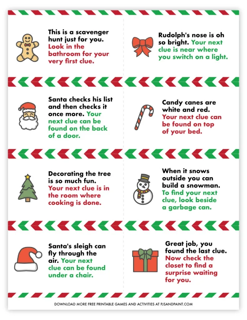 38 Free Printable Christmas Games And Activities Pjs And Paint