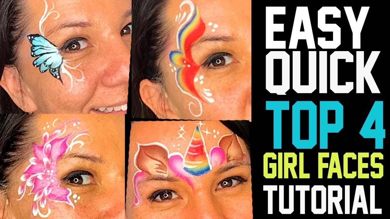 4 Easy Fast Girl Face Painting Ideas Tutorial