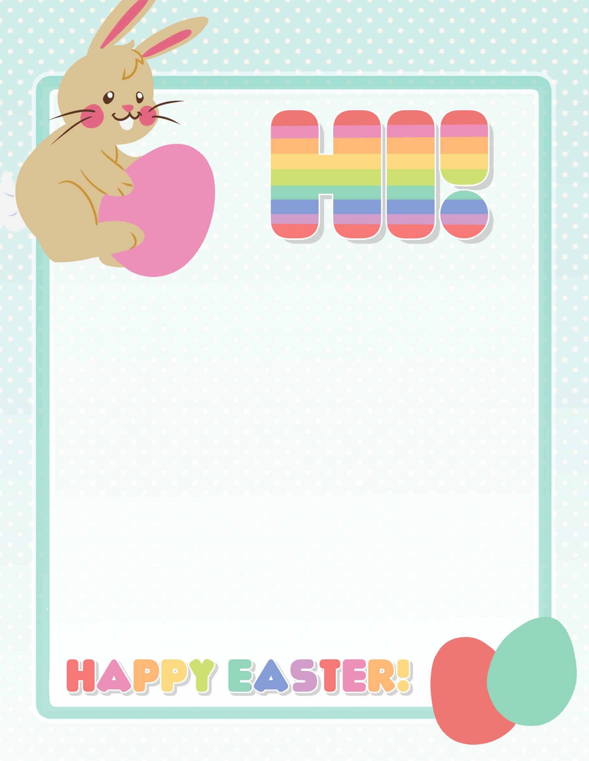 Printable Easter Bunny Letter Template