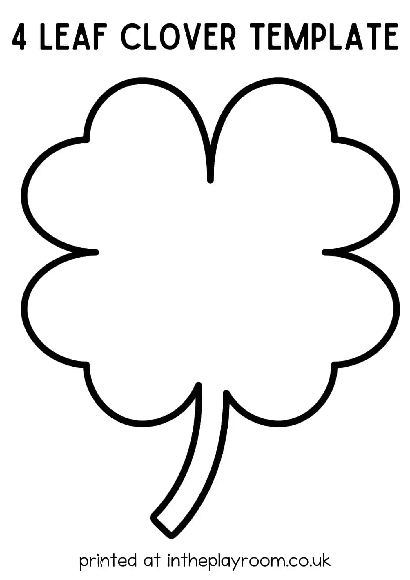 4 Leaf Clover Template Printable
