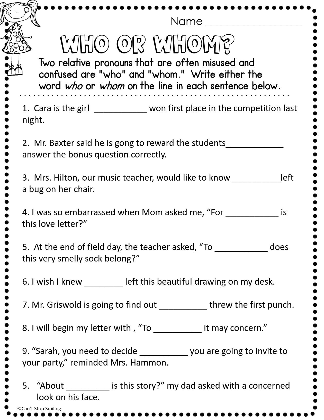 4th Grade Grammar Common Core Lessons Activities Worksheets 