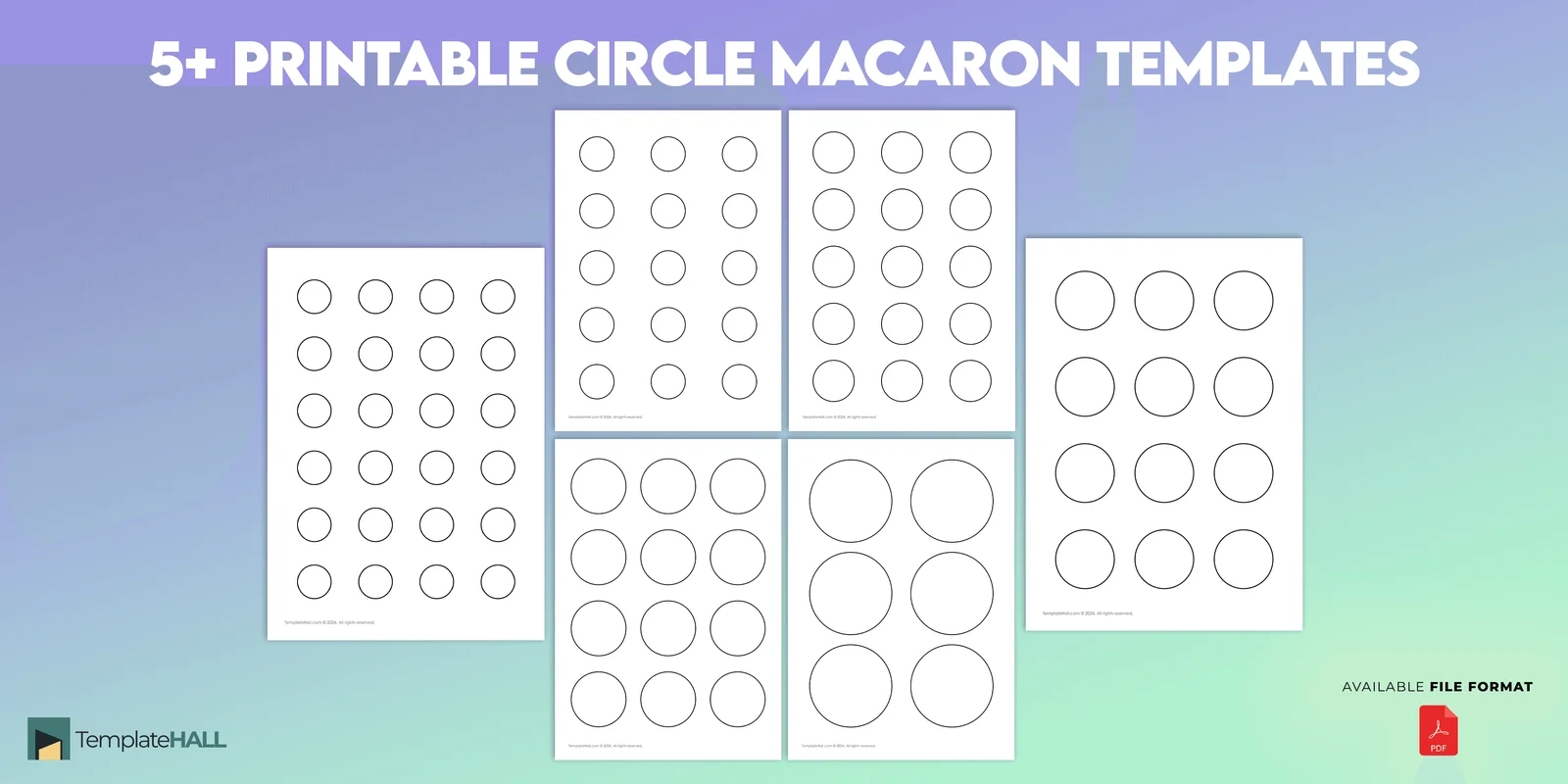 5 Printable Macaron Circle Templates Free PDF 