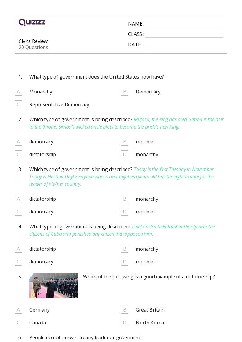 50 Civics Worksheets For 7th Year On Quizizz Free amp amp 