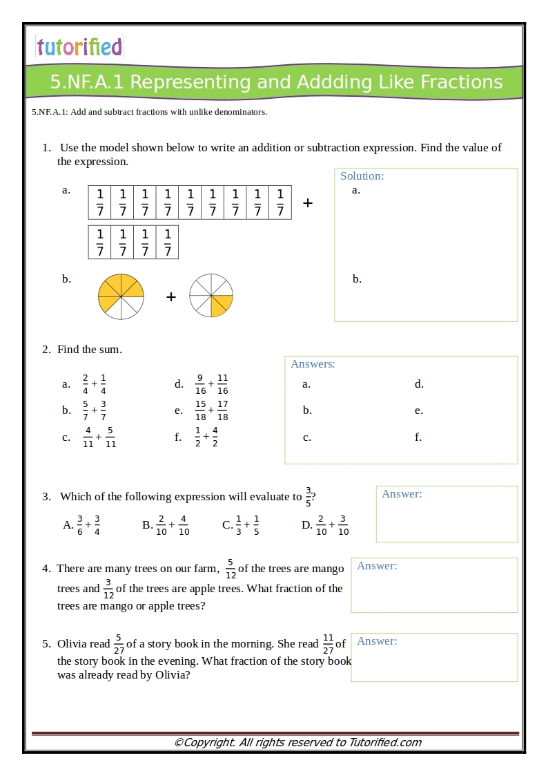 Printable Math Worksheets 5th Grade