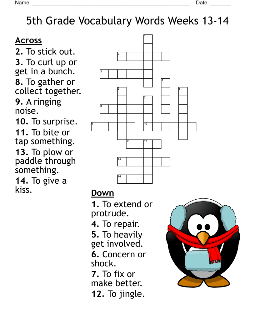 Free Printable 5th Grade Crossword Puzzles