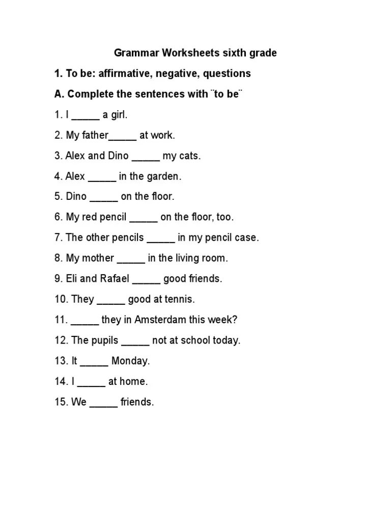 6th Grade Grammar Practice PDF Language Arts amp Discipline 