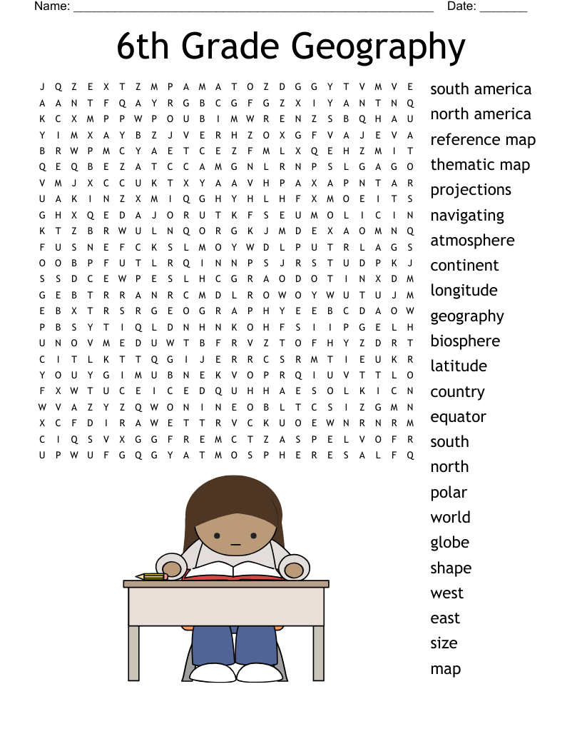 Crossword Puzzles Printable 6th Grade History