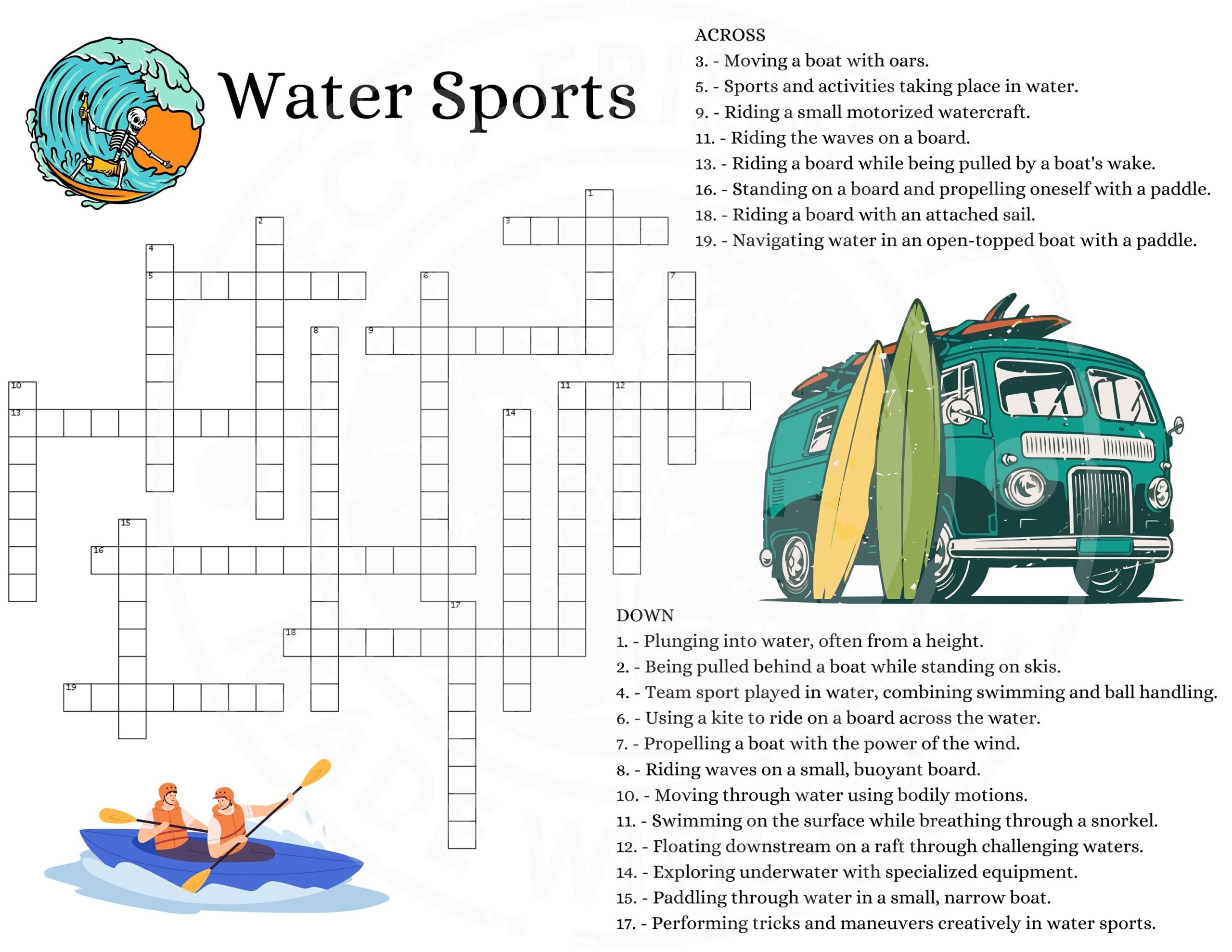 8 Sea Lovers Crossword Puzzles PDF Instant Download Etsy
