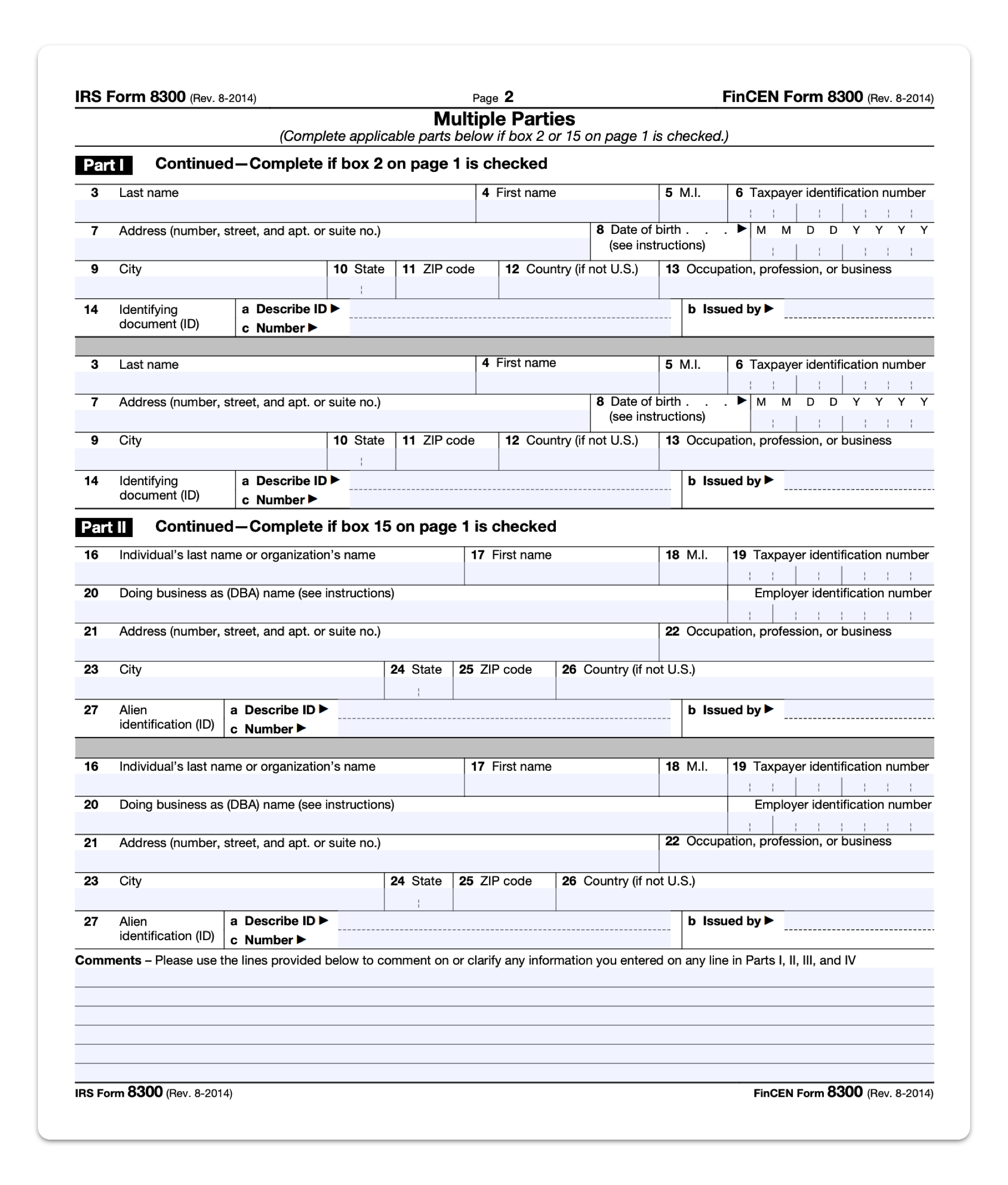 8300 Forms Printable