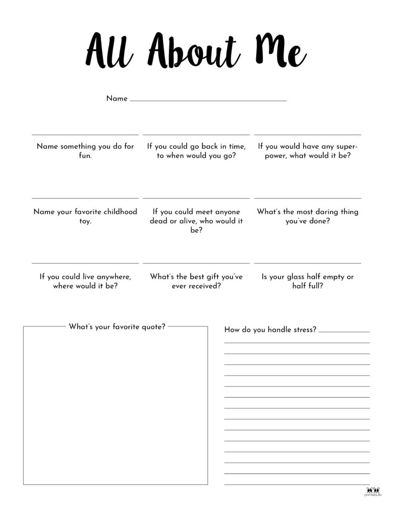 Free Printable Get To Know Me Worksheet Free Printable Get To Know Me Worksheet