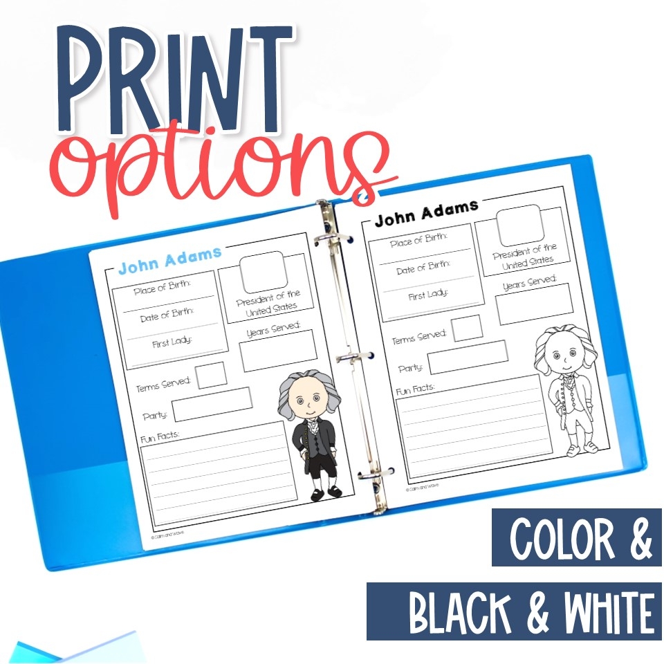 All United States President Fact Worksheets Free Printable 