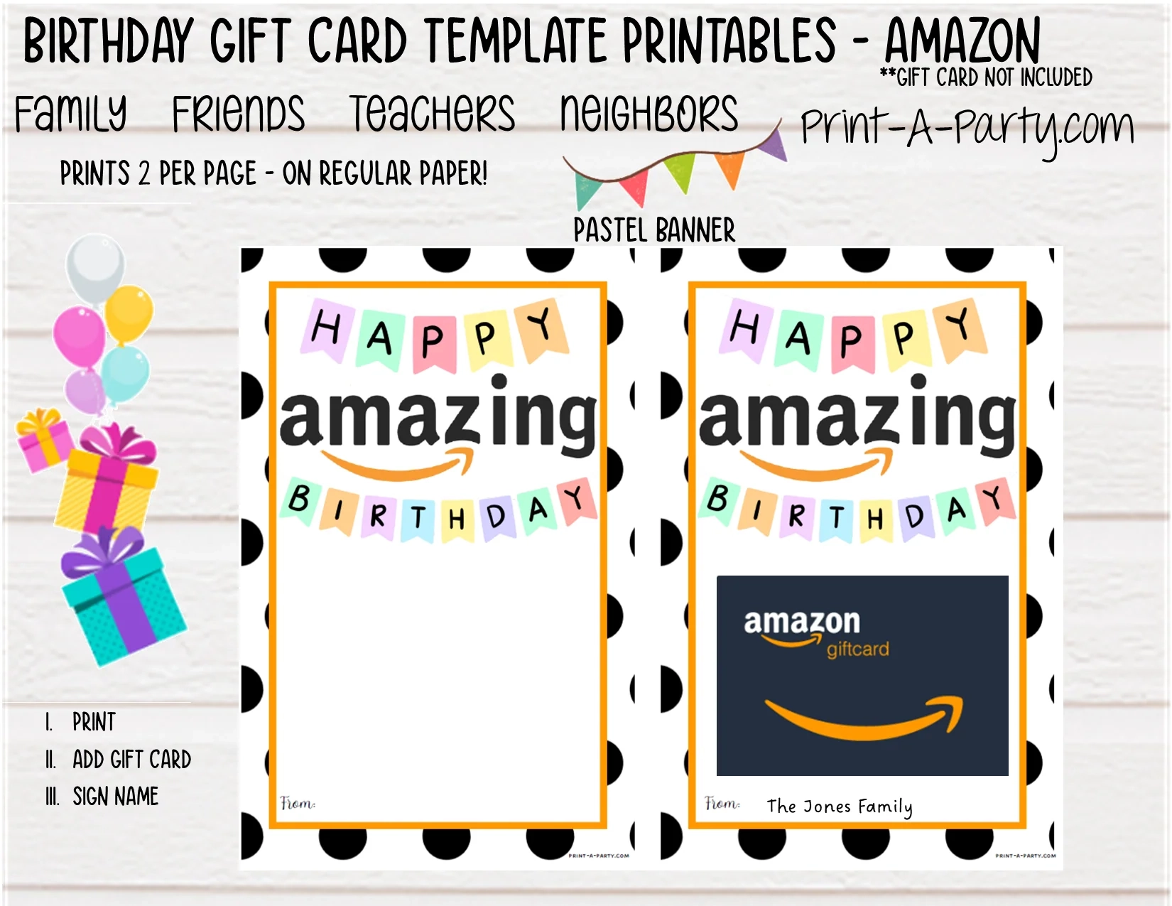 Amazon Birthday Gift Card Printable Dress Up Your Amazon Gift 