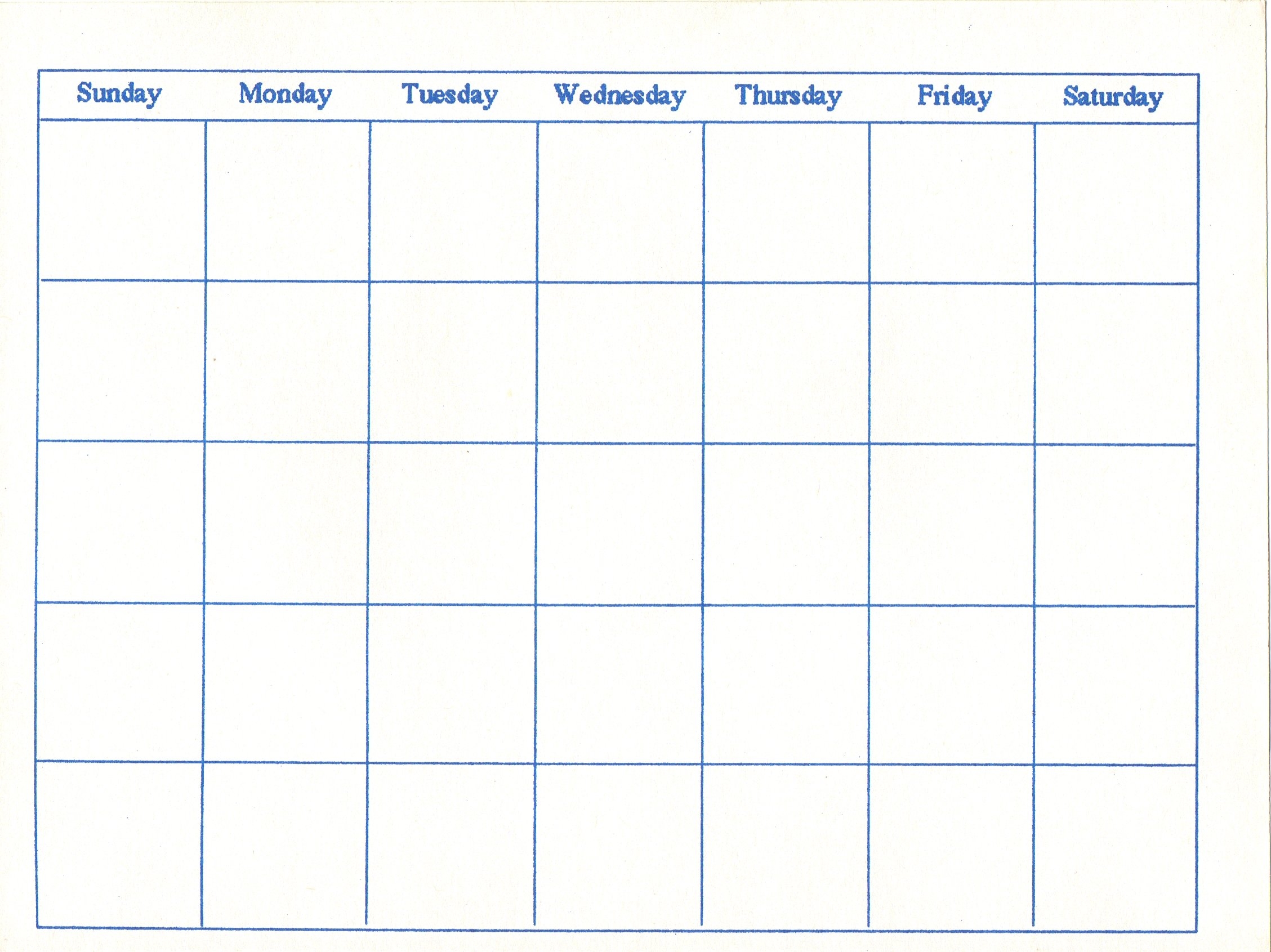 Legal Sized Printable Calendar Blank Legal Sized Printable Calendar Blank