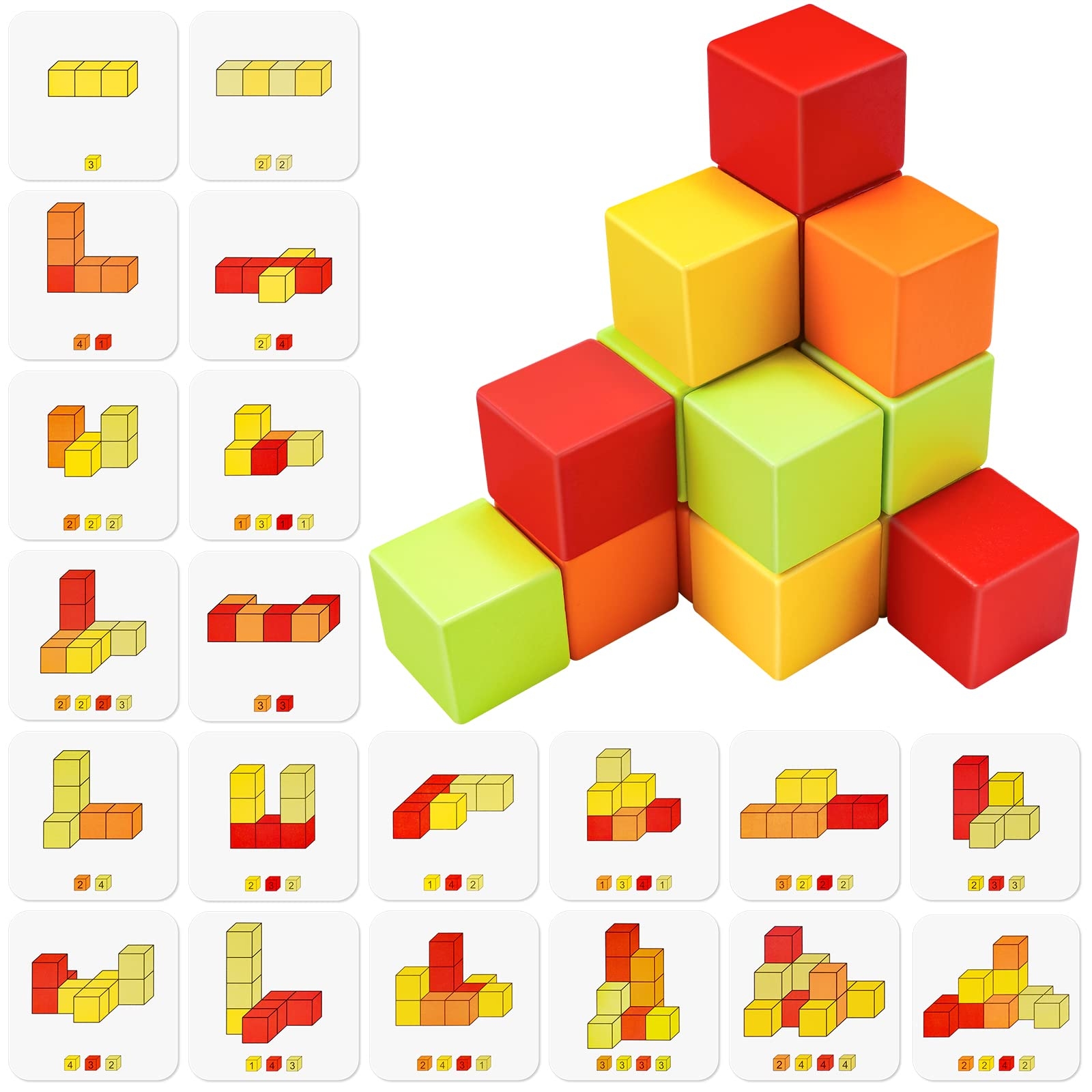 Amazon NiToy Wooden Cube Toy 16PCS Building Blocks For Kids 
