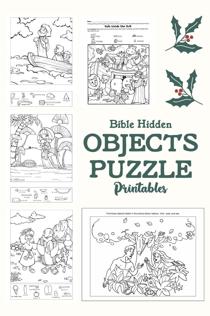 Bible Printables Hidden Objects Puzzle