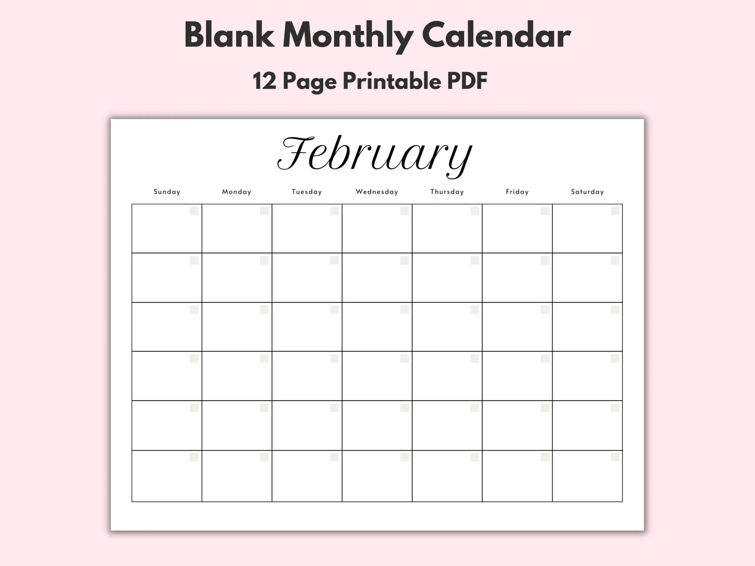 Blank Calendar Pages Etsy de