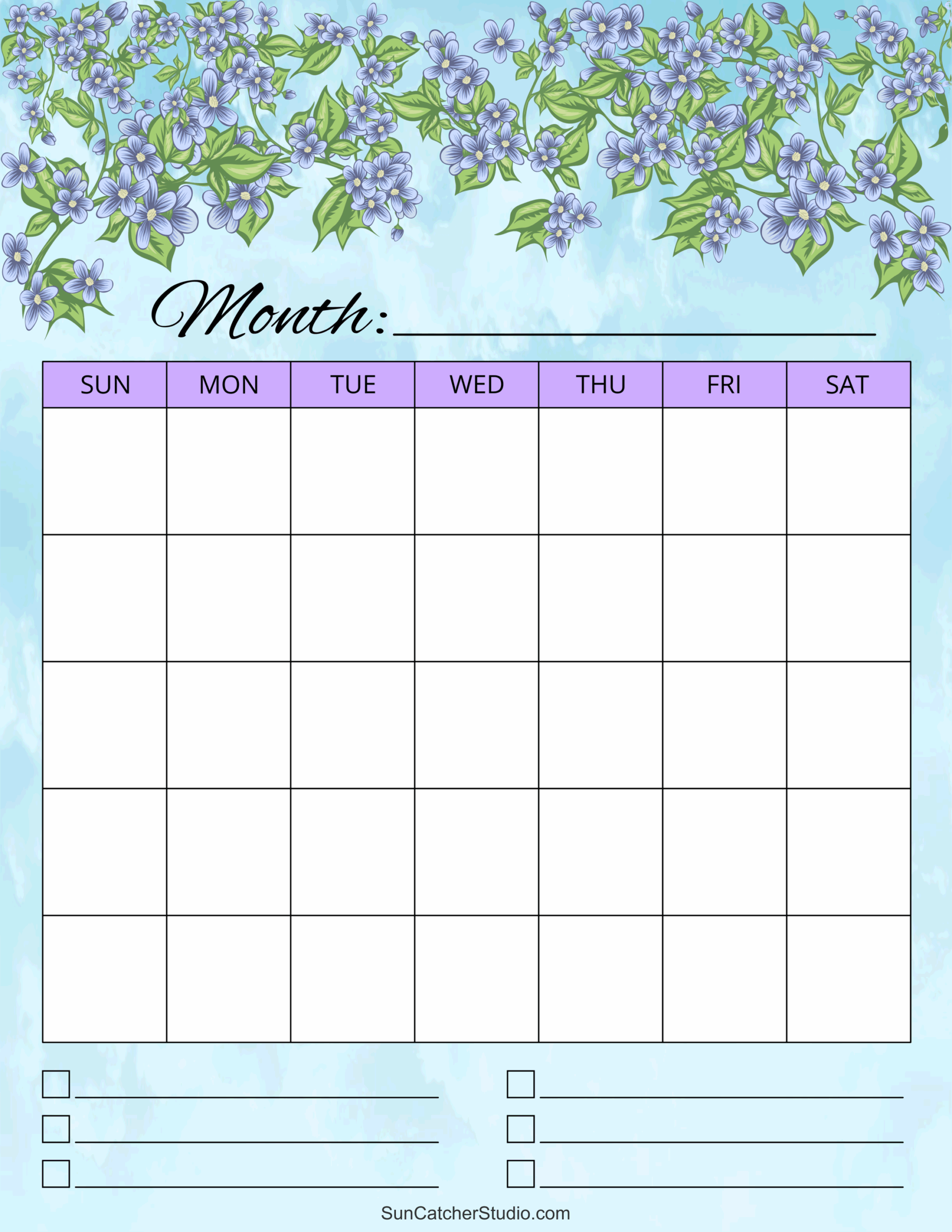 Free Blank Calendar Printables