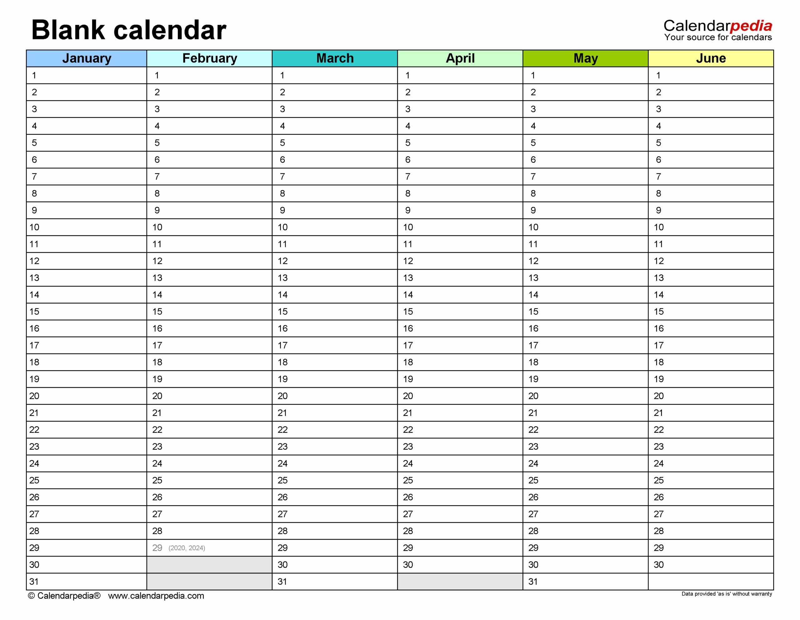 Blank Printable Calendar 21 Days