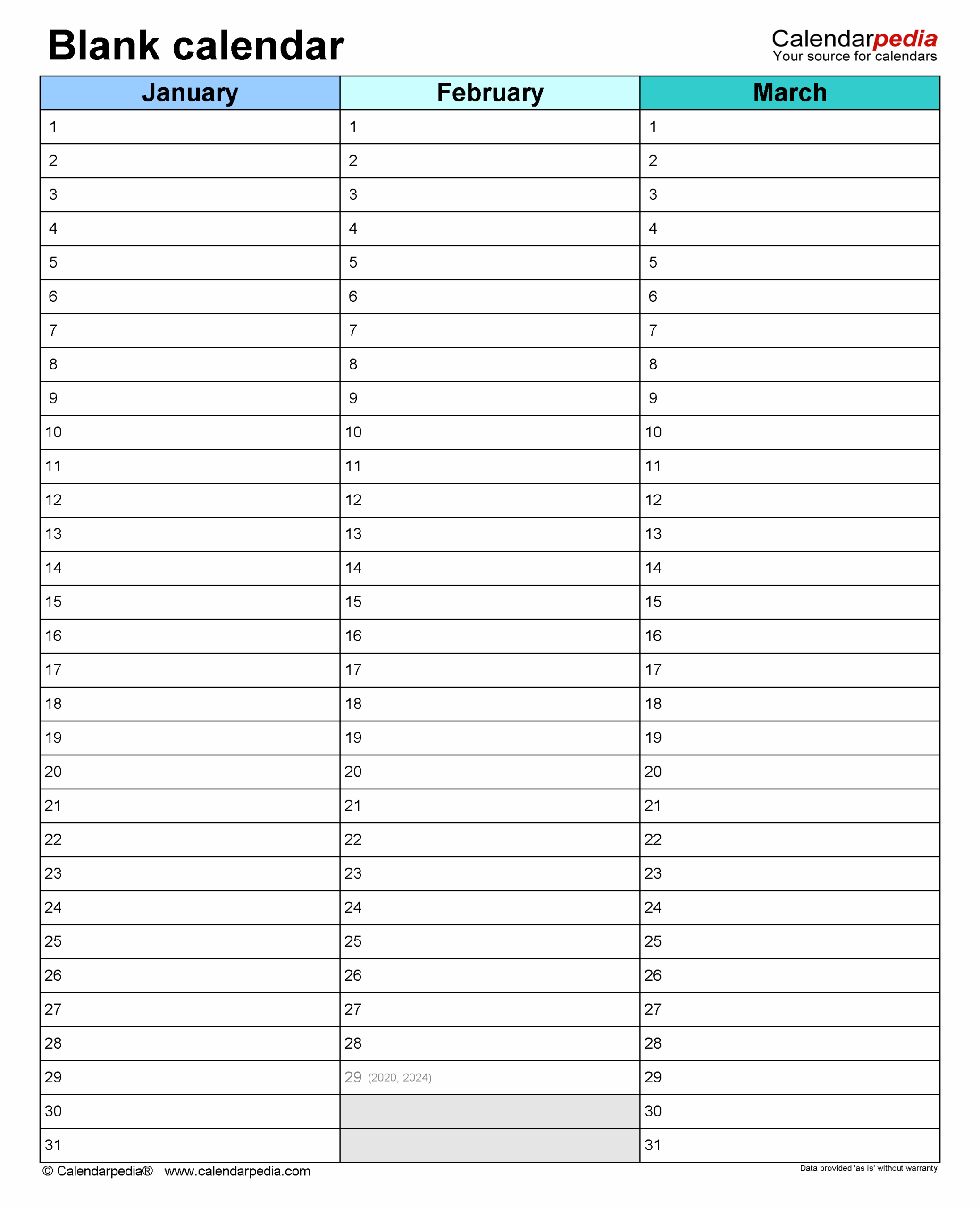 Blank Calendars Free Printable PDF Templates Blank Calendars Free Printable PDF Templates