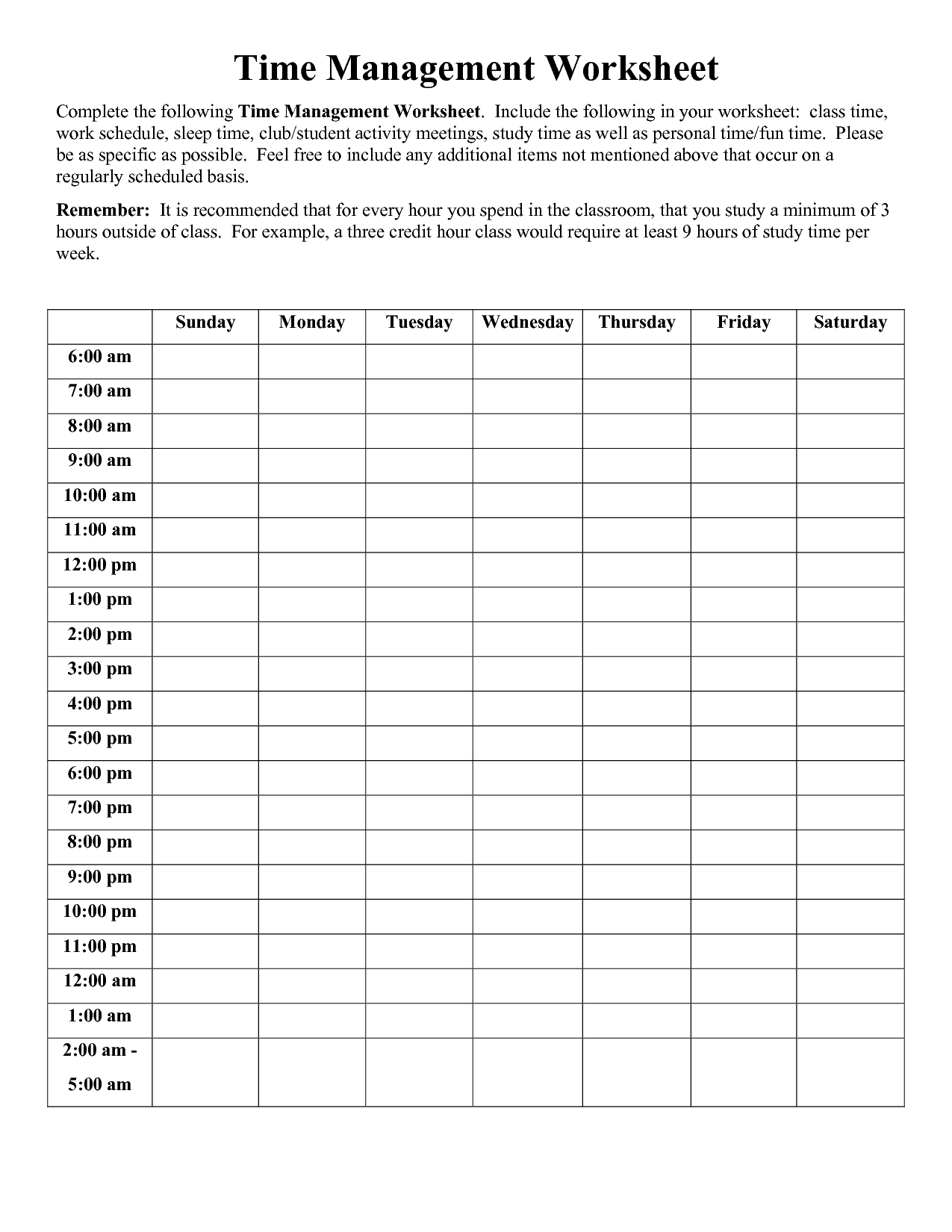 Boost Productivity With Time Management Worksheets Organize Your 