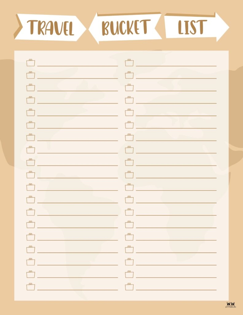 Bucket List Templates 25 FREE Printables Printabulls