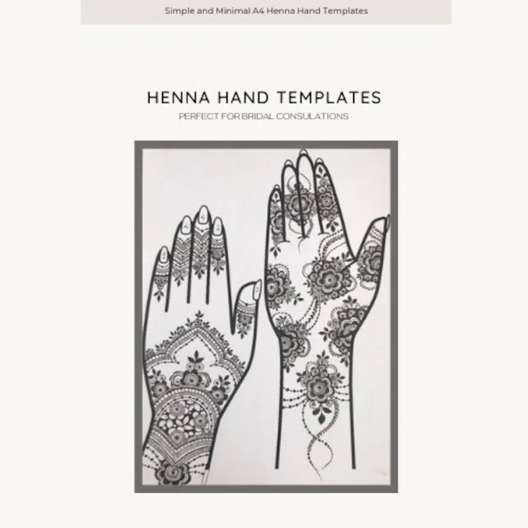Buy Henna Mehndi Design Full Hand Blank Practise Templates DIGITAL DOWNLOAD Online In India Etsy