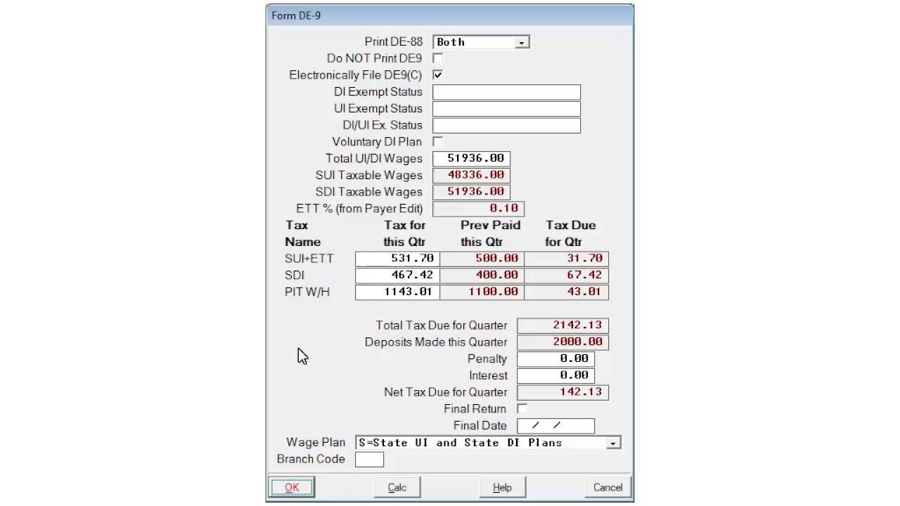 California Creating The State Quarterly Returns E File In AMS Payroll DE 9 And DE 9C