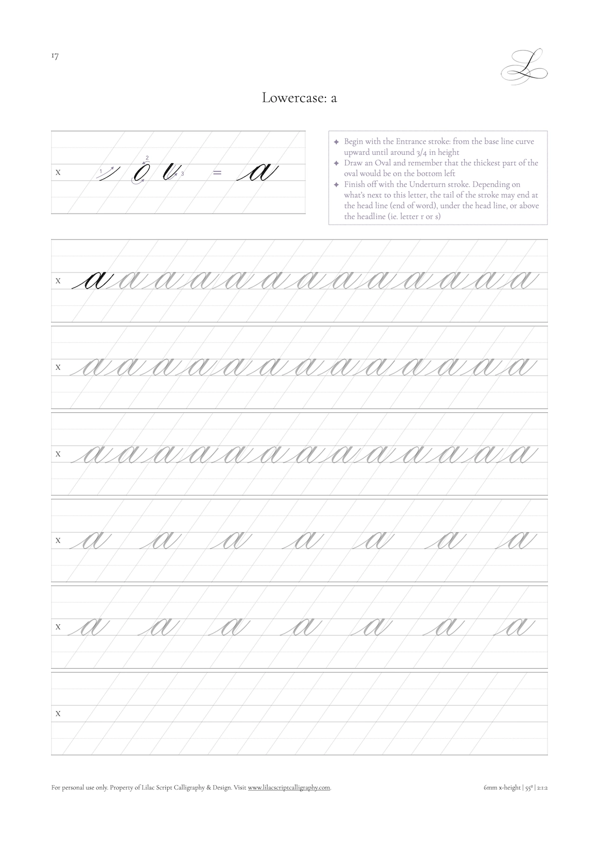Calligraphy Worksheets And Other Resources Lilac Script 