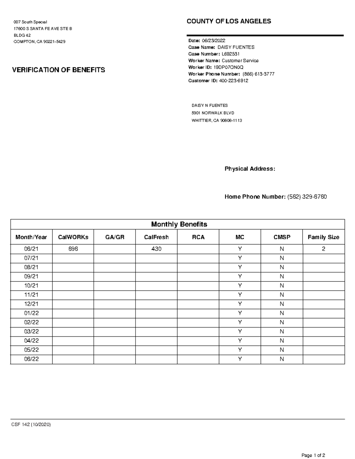 Sar 22 Form Calfresh