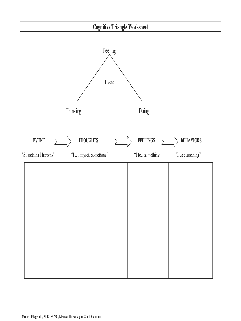 Cbt Cognitive Triangle Worksheet