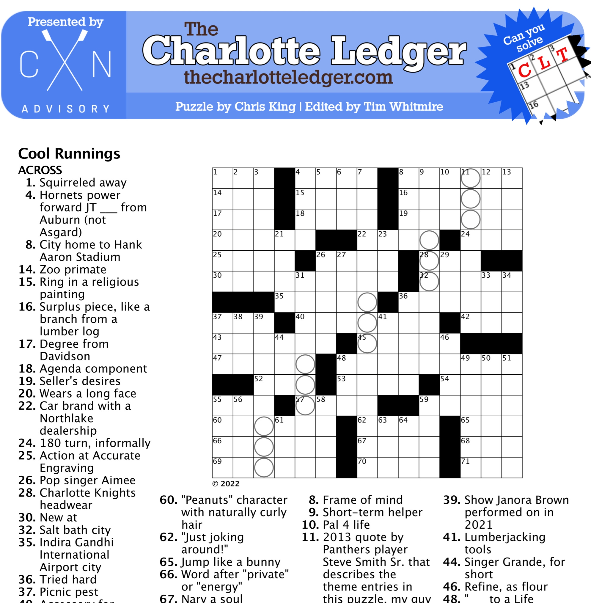 Free Daily Printable Crossword Puzzles Themed