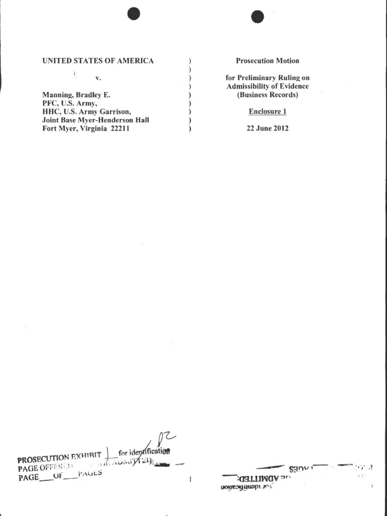 Chelsea Manning Trial Documents Prosecution Exhibits PDF 