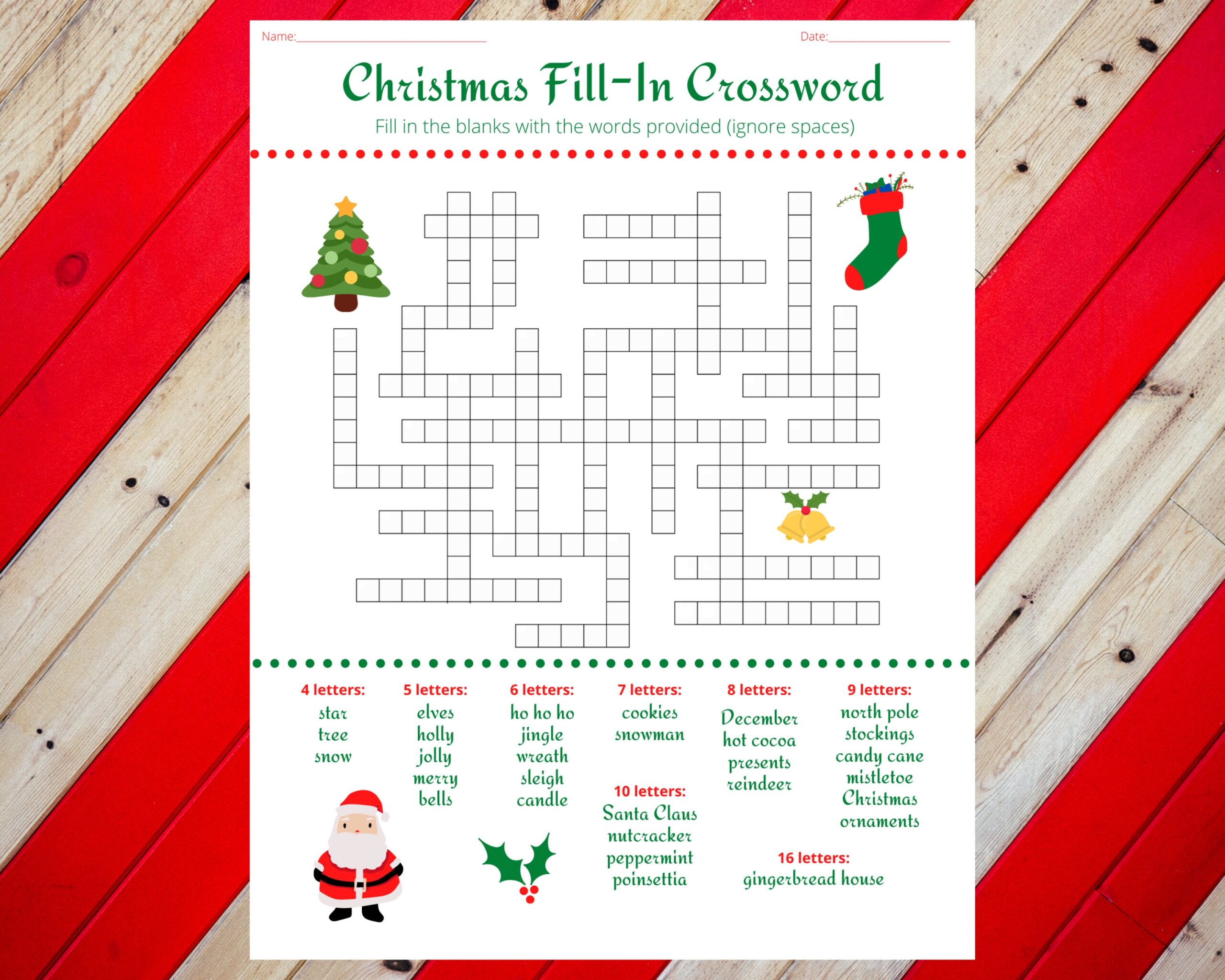 Crossword Puzzles For Christmas Printable